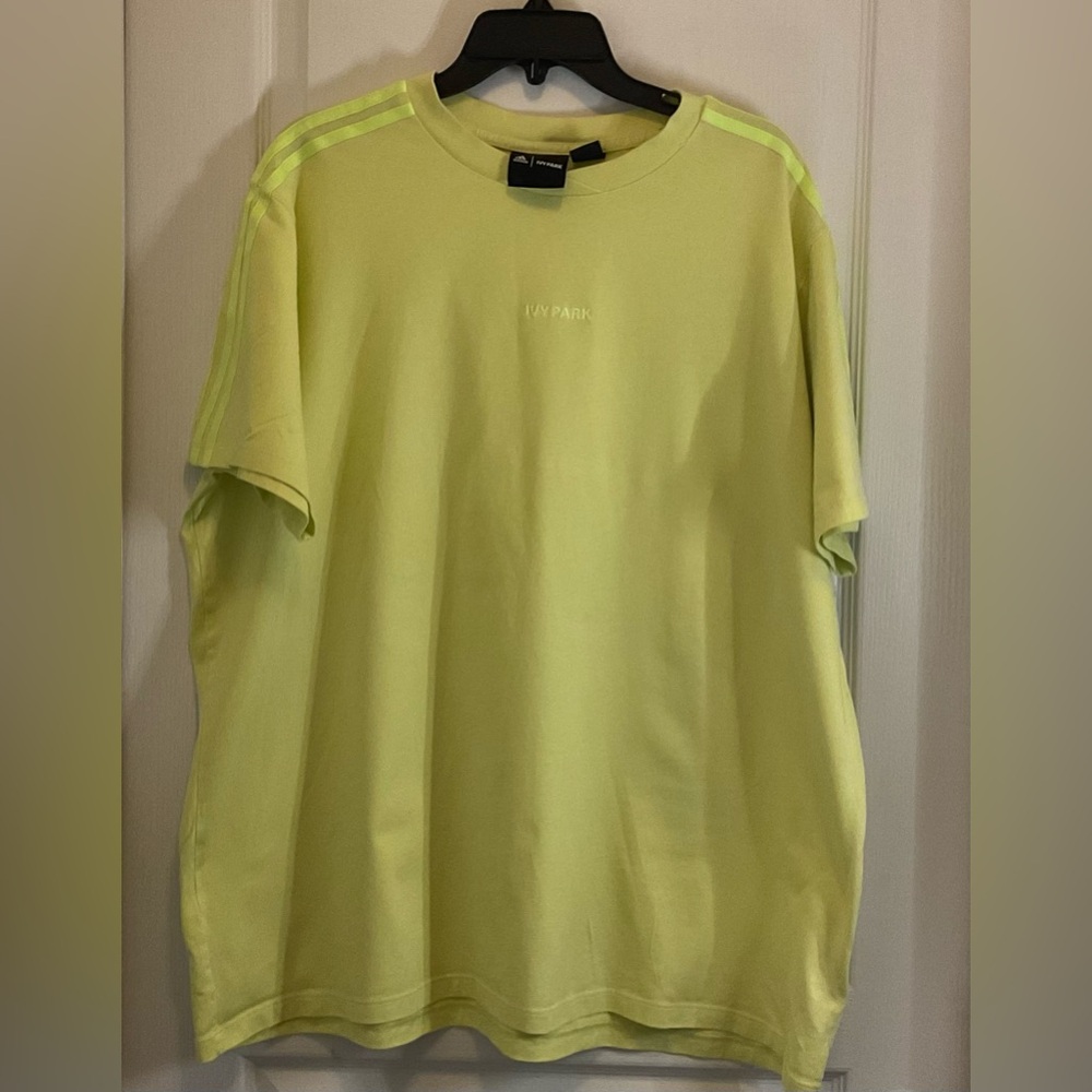 Adidas /IVY PARK Men's Light Yellow and Green Short Sleeve Tee